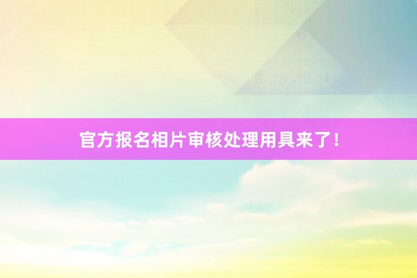 官方报名相片审核处理用具来了！