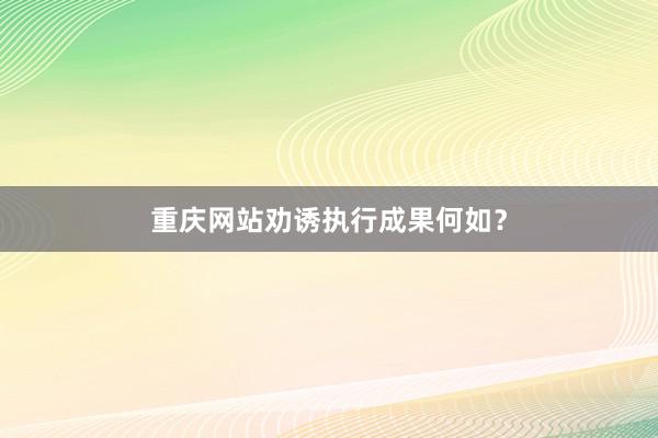 重庆网站劝诱执行成果何如？