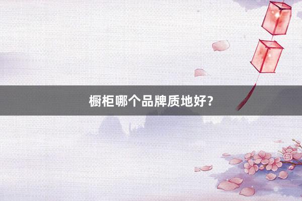 橱柜哪个品牌质地好？
