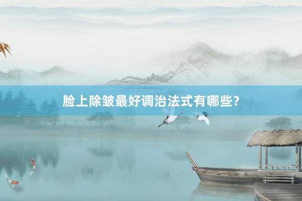 脸上除皱最好调治法式有哪些？